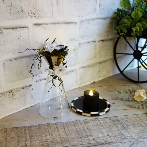 Checked Tea Light Candle Cloche Vintage Cristal d’Arques Durand Glassware Cloche - Picture 4 of 11